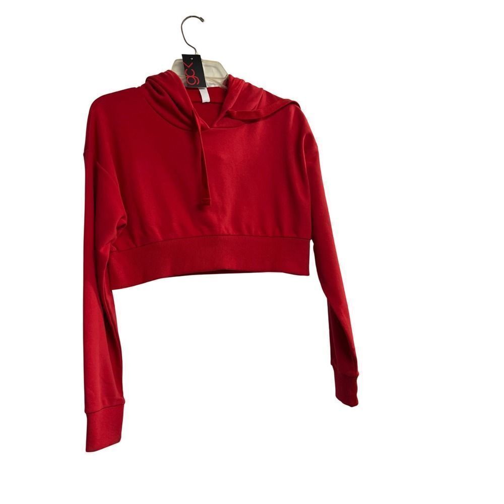 GC Red Cropped Hoodie Sweatshirt Long Sleeve Casual Women's Small New With Tags